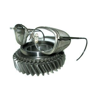 Antique American Optical Square Mesh Goggles Sunglasses Vtg AO Safety Glasses